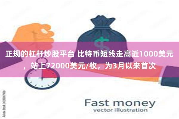 正规的杠杆炒股平台 比特币短线走高近1000美元，站上72000美元/枚，为3月以来首次