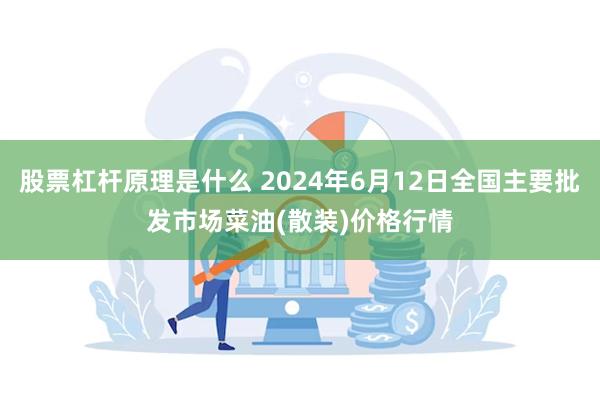 股票杠杆原理是什么 2024年6月12日全国主要批发市场菜油(散装)价格行情