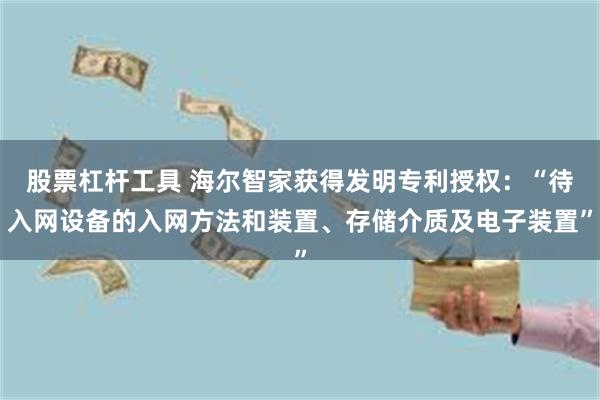 股票杠杆工具 海尔智家获得发明专利授权：“待入网设备的入网方法和装置、存储介质及电子装置”