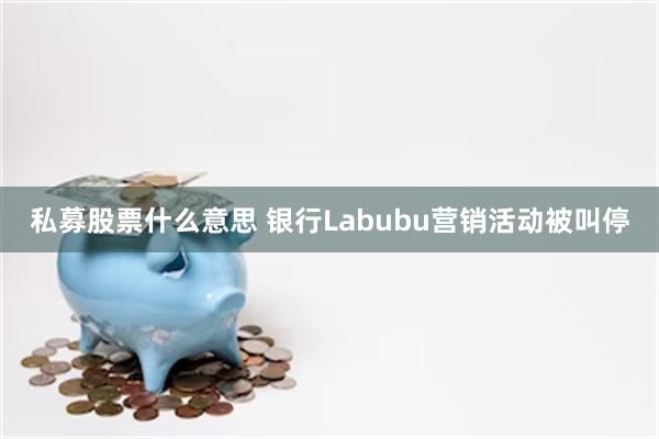 私募股票什么意思 银行Labubu营销活动被叫停